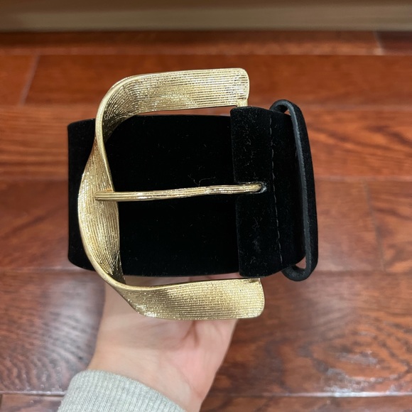 BNWT ZARA Velvet Belt With Gold Buckle Size 30 - Picture 5 of 11
